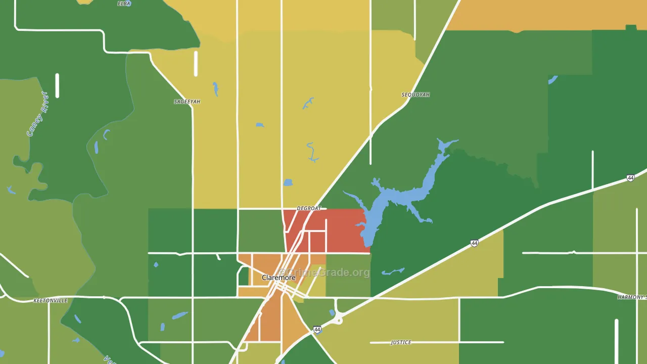 74017, OK Map of Drug-Related Crime Rates