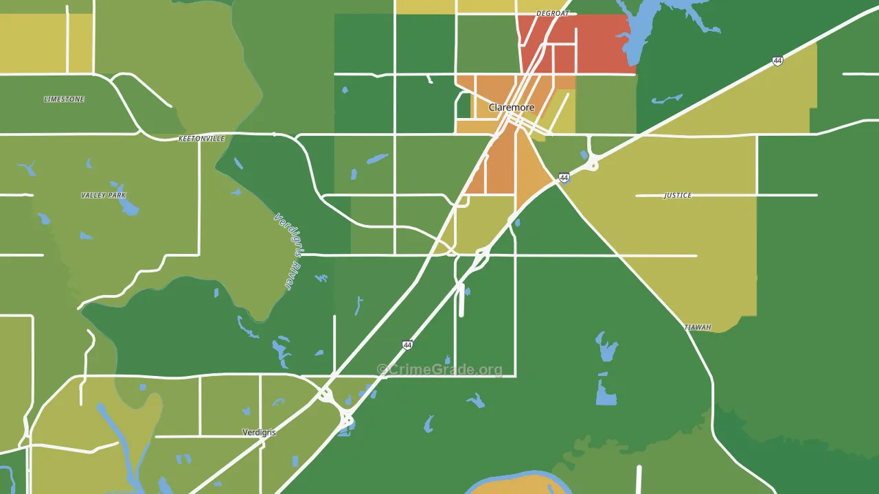 74019, OK Map of Drug-Related Crime Rates