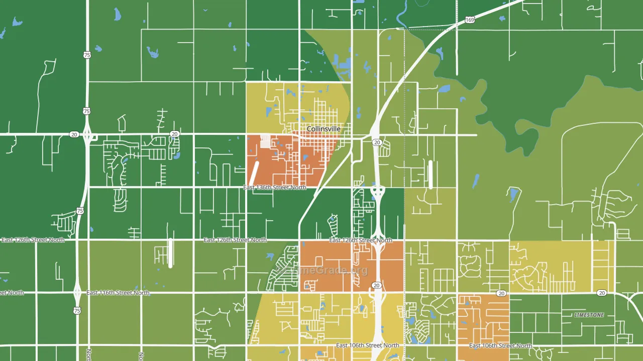 74021, OK Map of Drug-Related Crime Rates