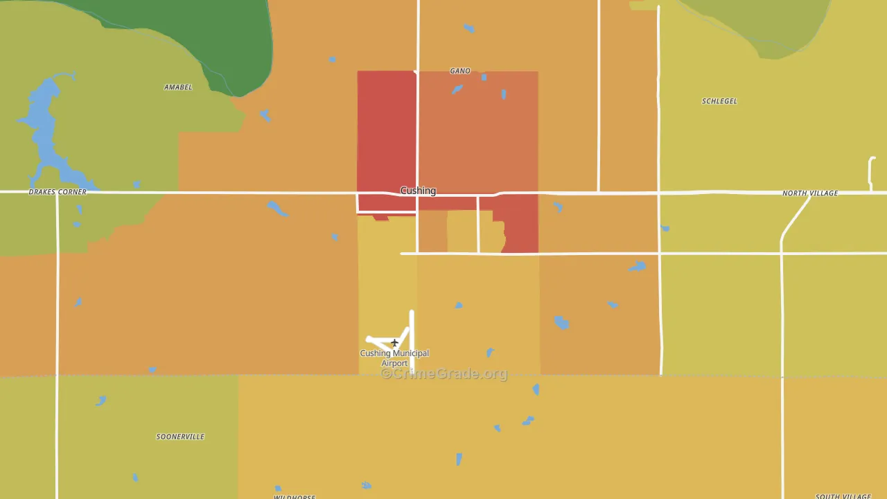 74023, OK Map of Drug-Related Crime Rates