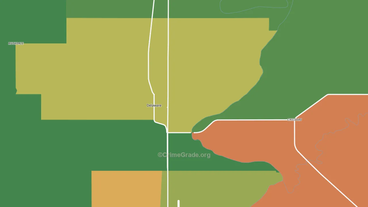 74027, OK Map of Drug-Related Crime Rates