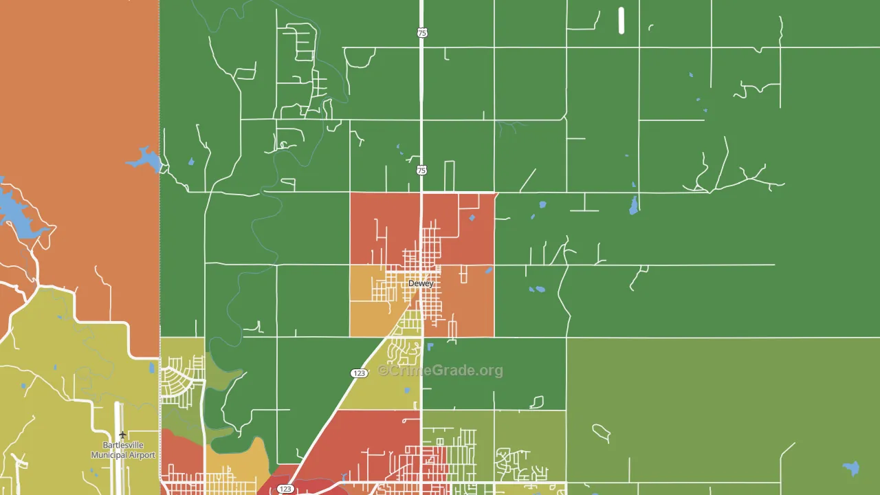 74029, OK Map of Drug-Related Crime Rates