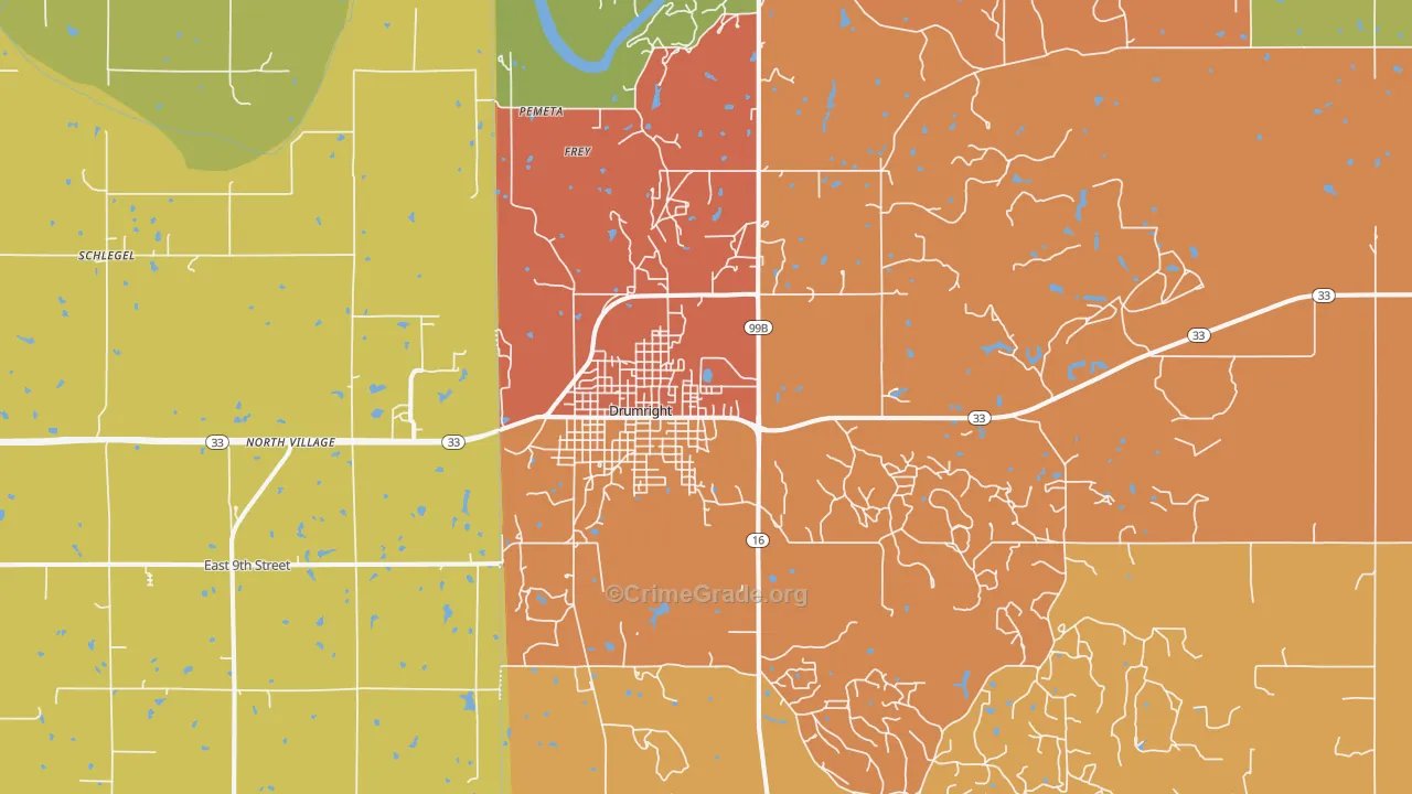74030, OK Map of Drug-Related Crime Rates