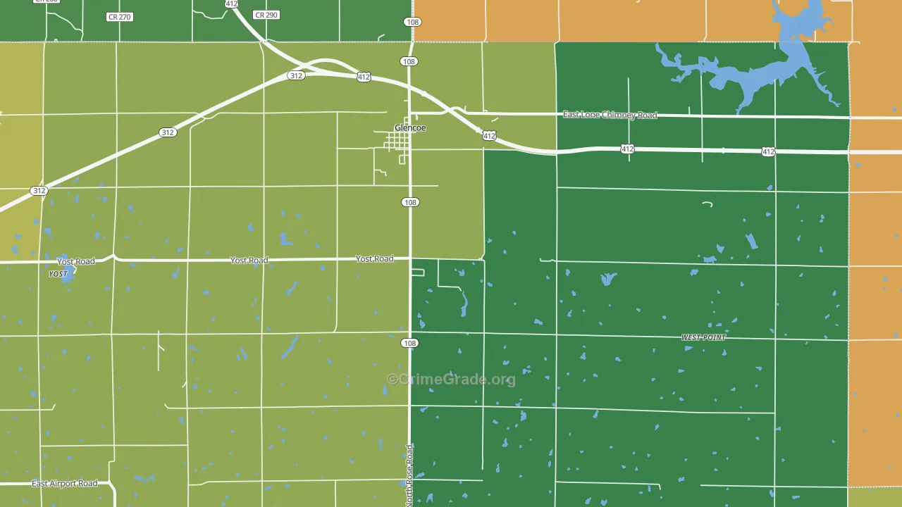 74032, OK Map of Drug-Related Crime Rates