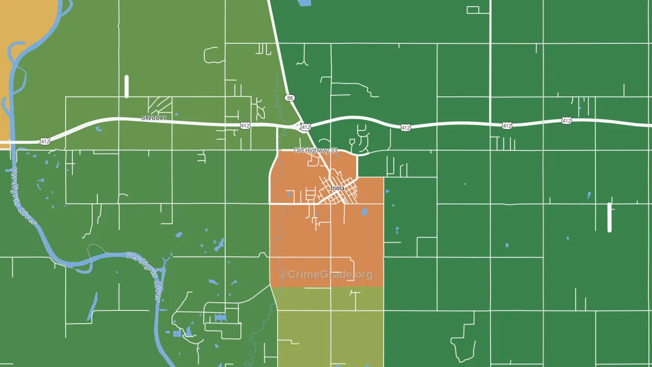 74036, OK Map of Drug-Related Crime Rates