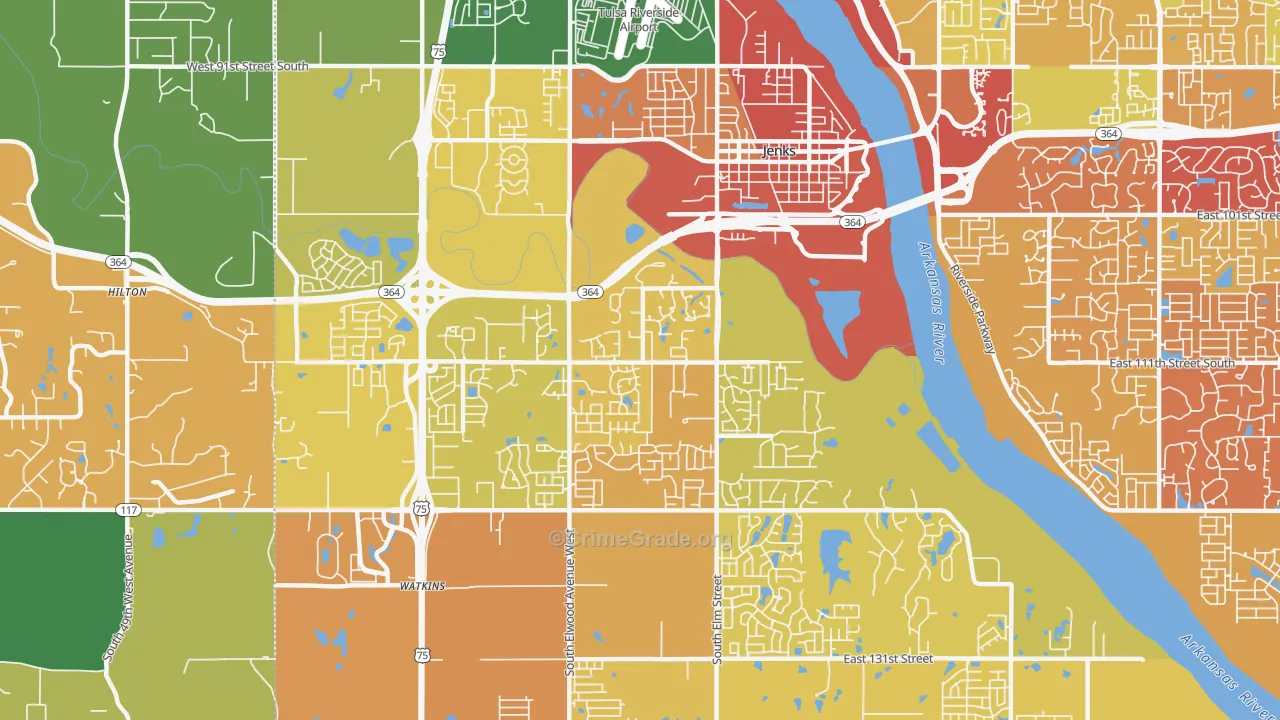 74037, OK Map of Drug-Related Crime Rates