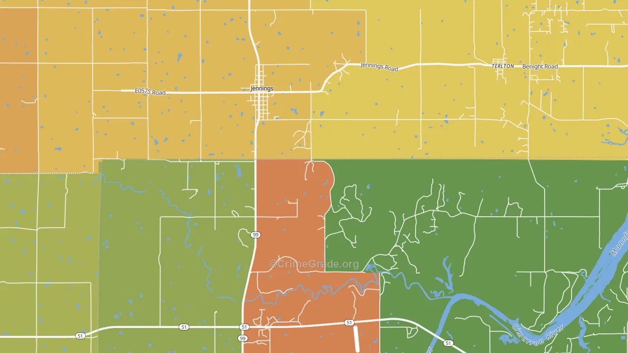 74038, OK Map of Drug-Related Crime Rates