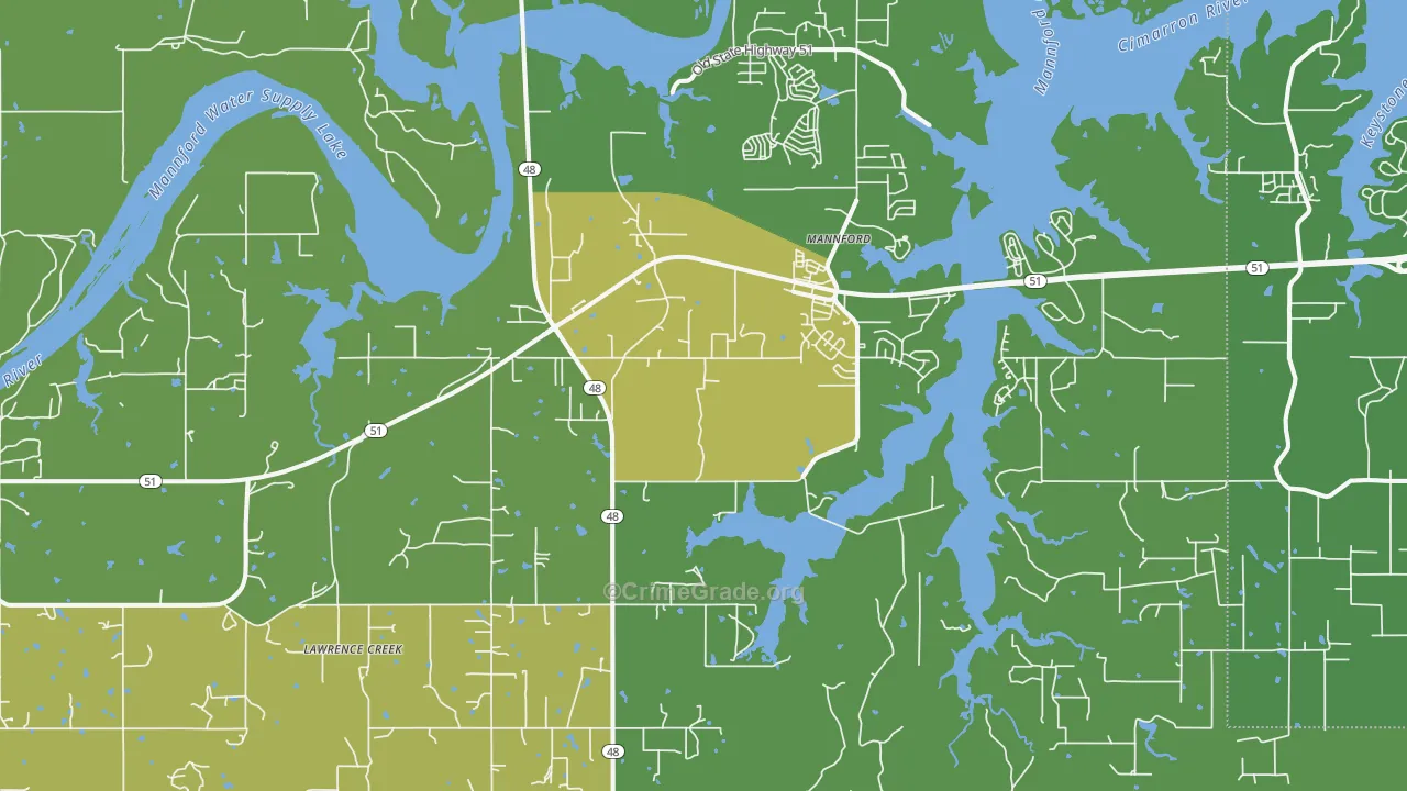 74044, OK Map of Drug-Related Crime Rates