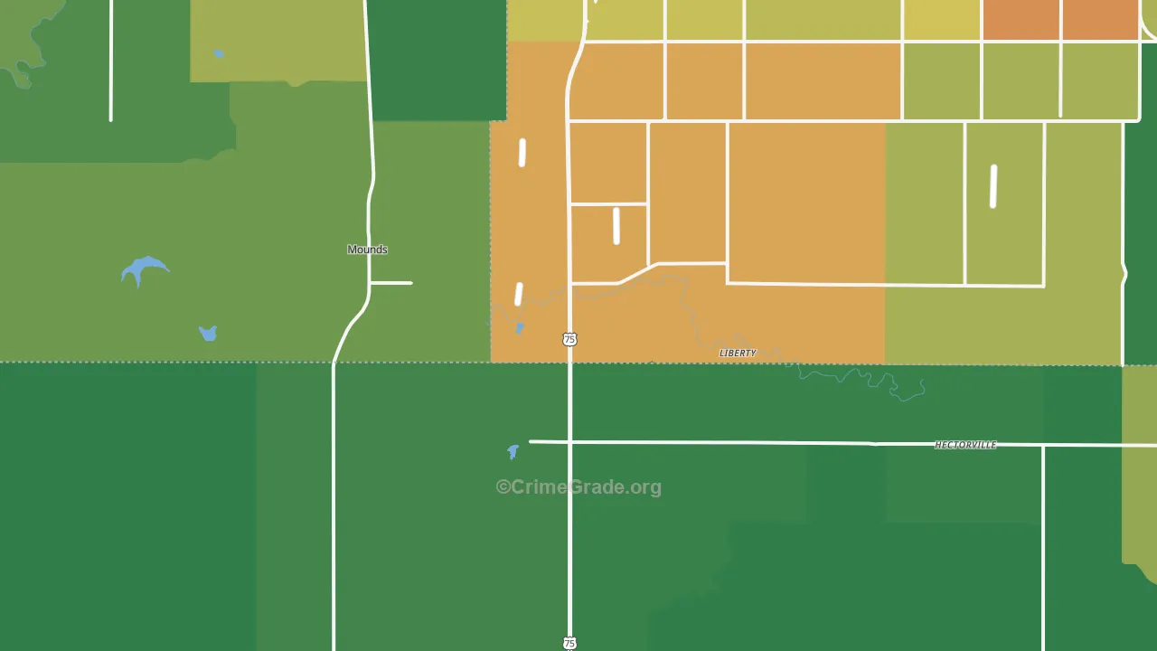 74047, OK Map of Drug-Related Crime Rates