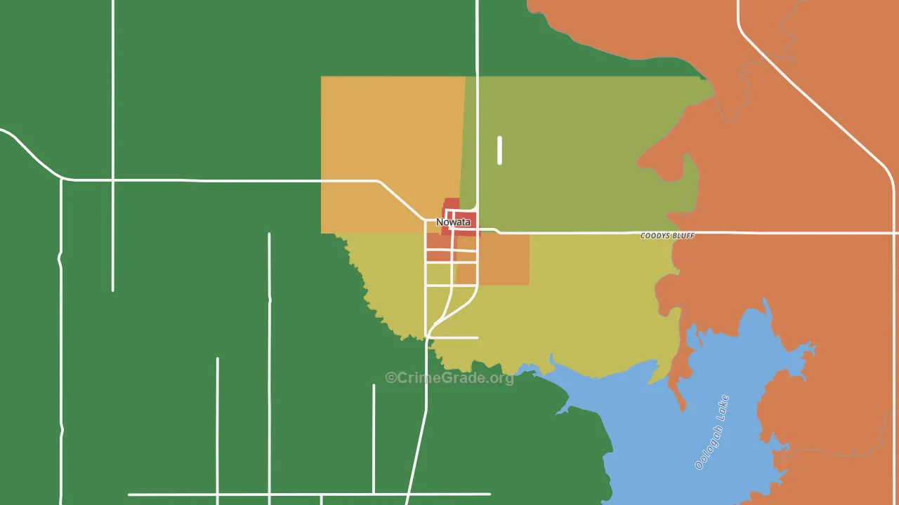 74048, OK Map of Drug-Related Crime Rates
