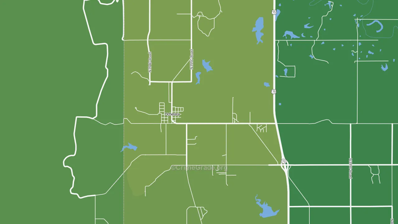 74051, OK Map of Drug-Related Crime Rates