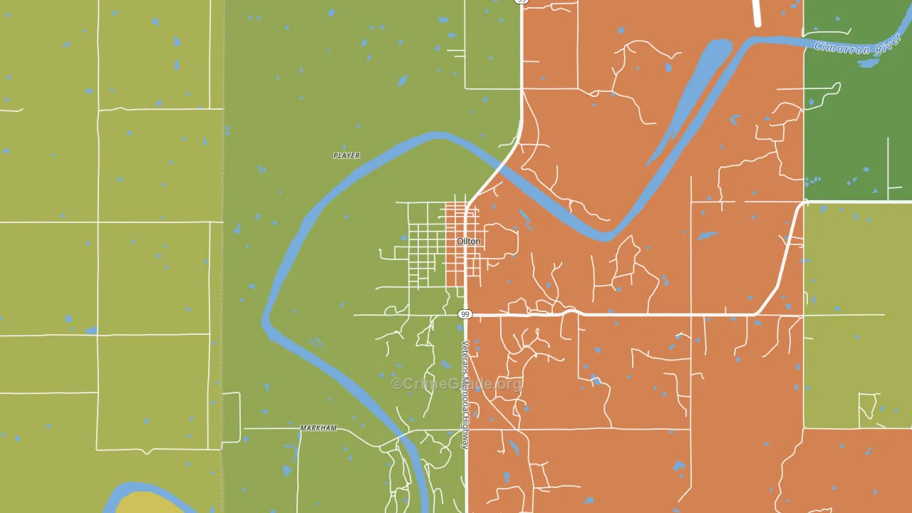 74052, OK Map of Drug-Related Crime Rates