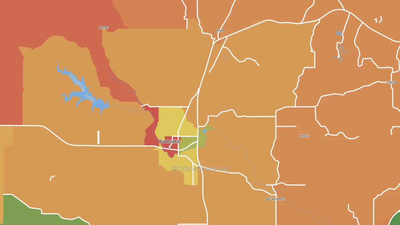 74056, OK Map of Drug-Related Crime Rates