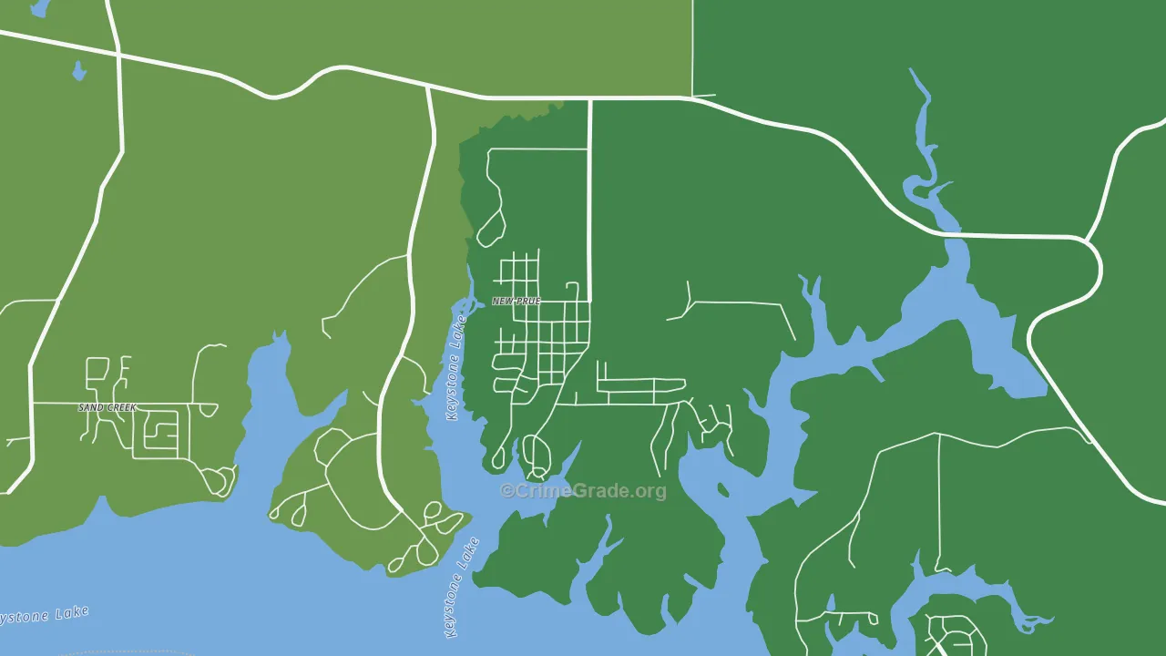 74060, OK Map of Drug-Related Crime Rates
