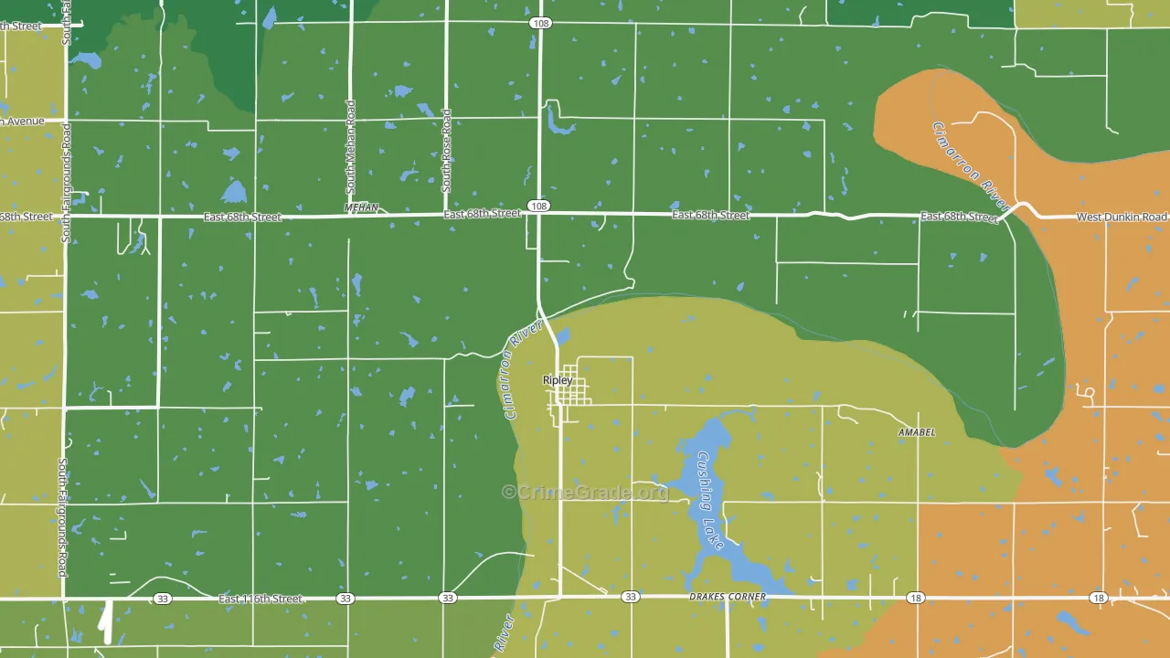 74062, OK Map of Drug-Related Crime Rates