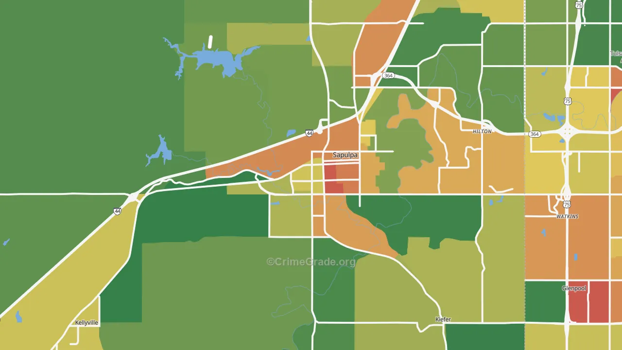 74066, OK Map of Drug-Related Crime Rates