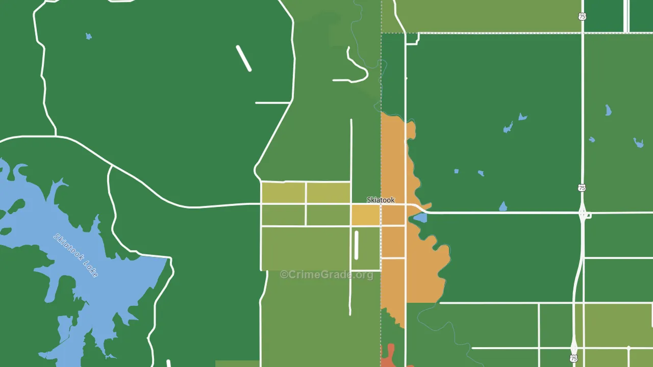 74070, OK Map of Drug-Related Crime Rates
