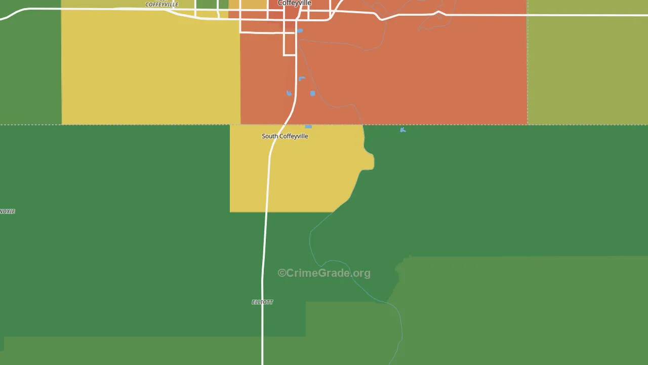 74072, OK Map of Drug-Related Crime Rates