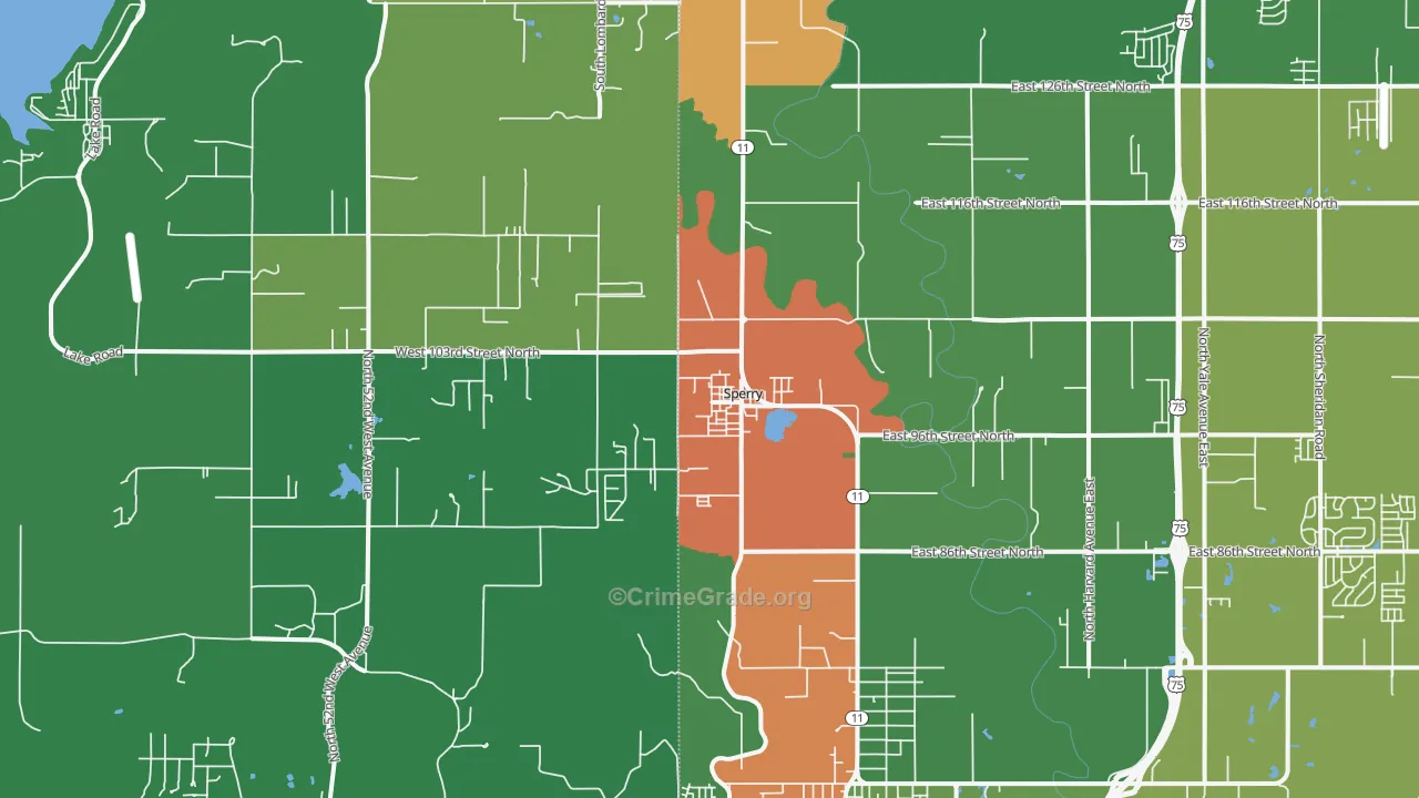 74073, OK Map of Drug-Related Crime Rates