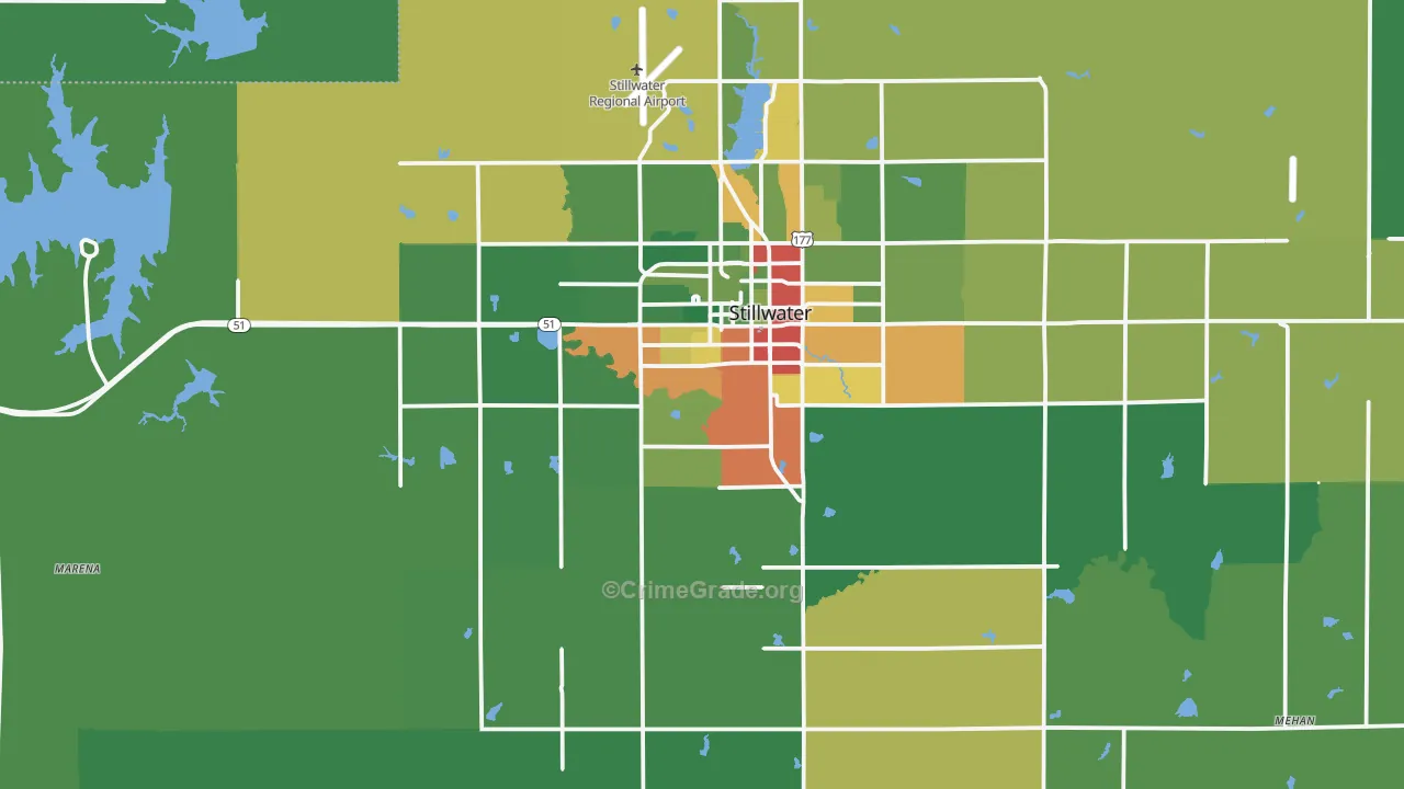 74074, OK Map of Drug-Related Crime Rates