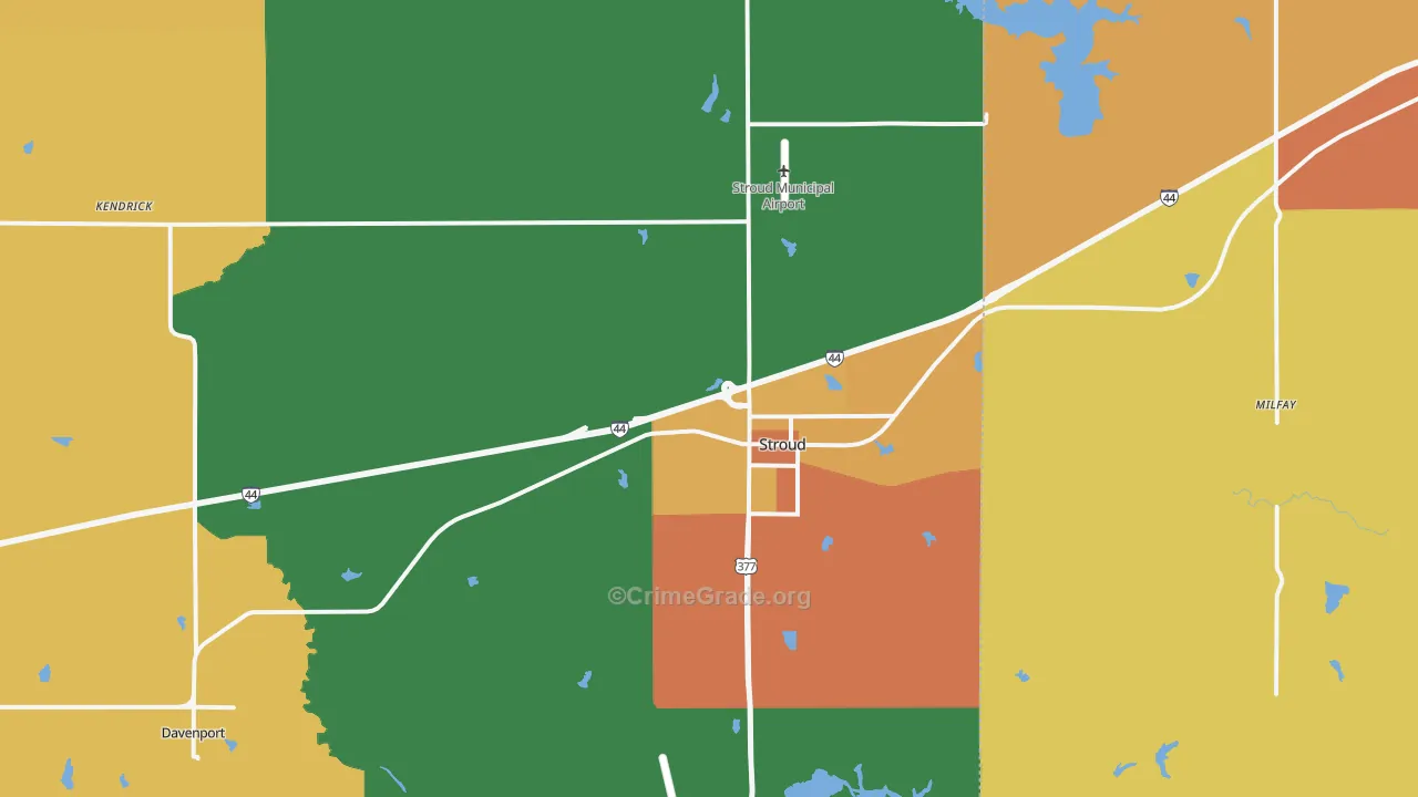 74079, OK Map of Drug-Related Crime Rates