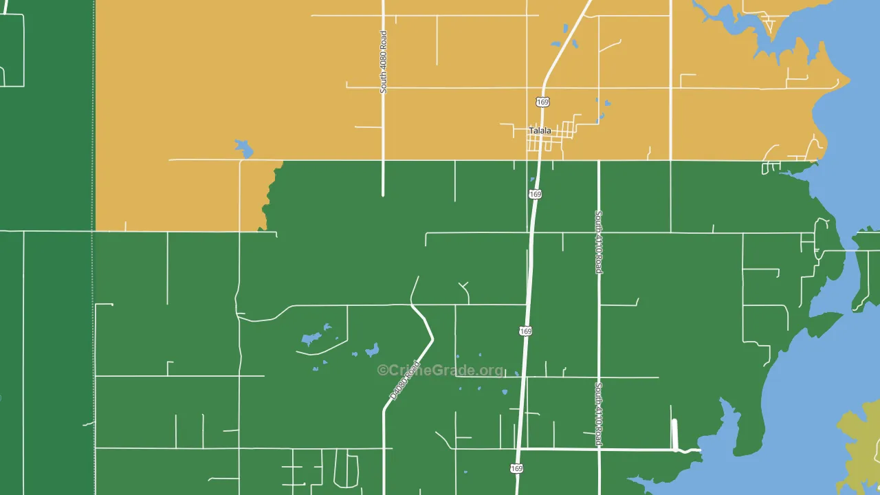 74080, OK Map of Drug-Related Crime Rates