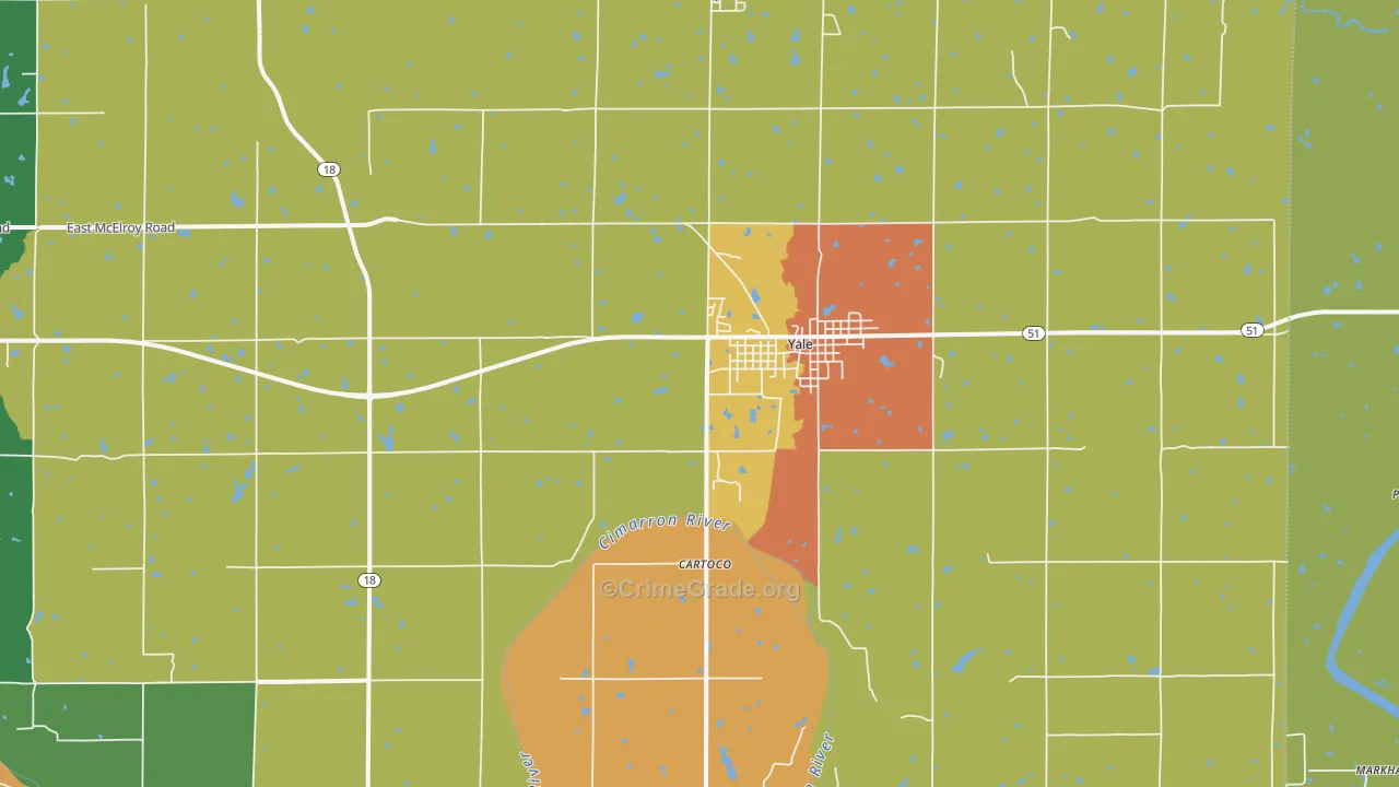 74085, OK Map of Drug-Related Crime Rates