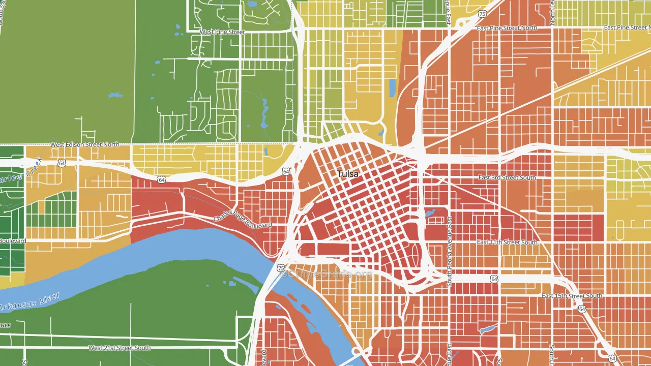 74103, OK Map of Drug-Related Crime Rates