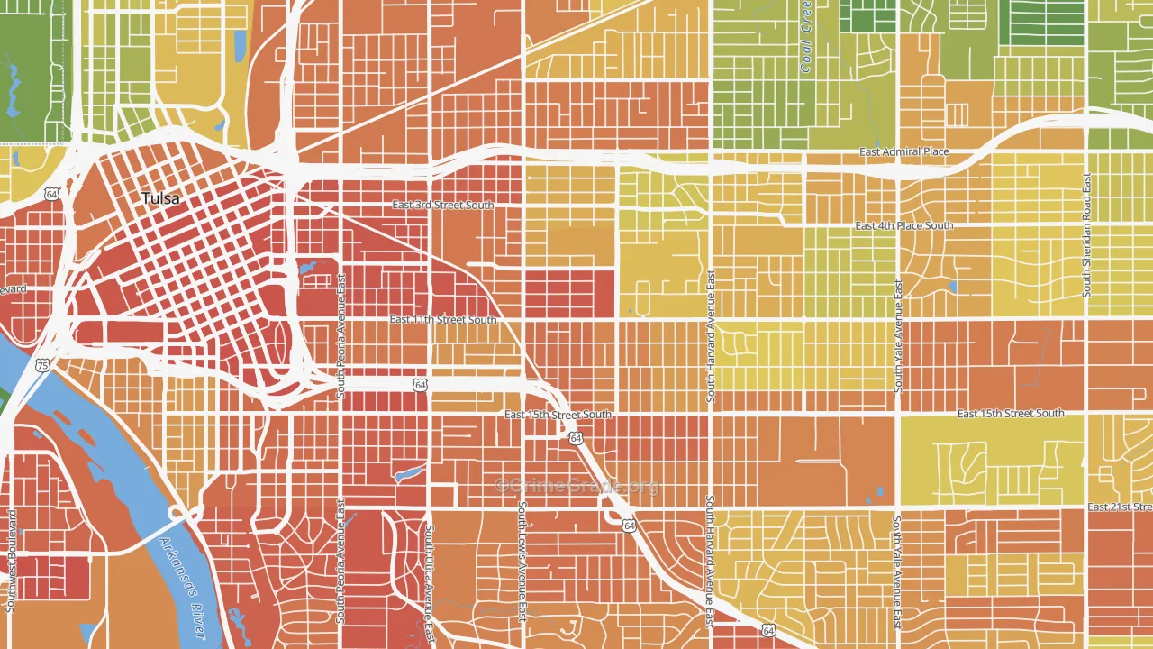74104, OK Map of Drug-Related Crime Rates