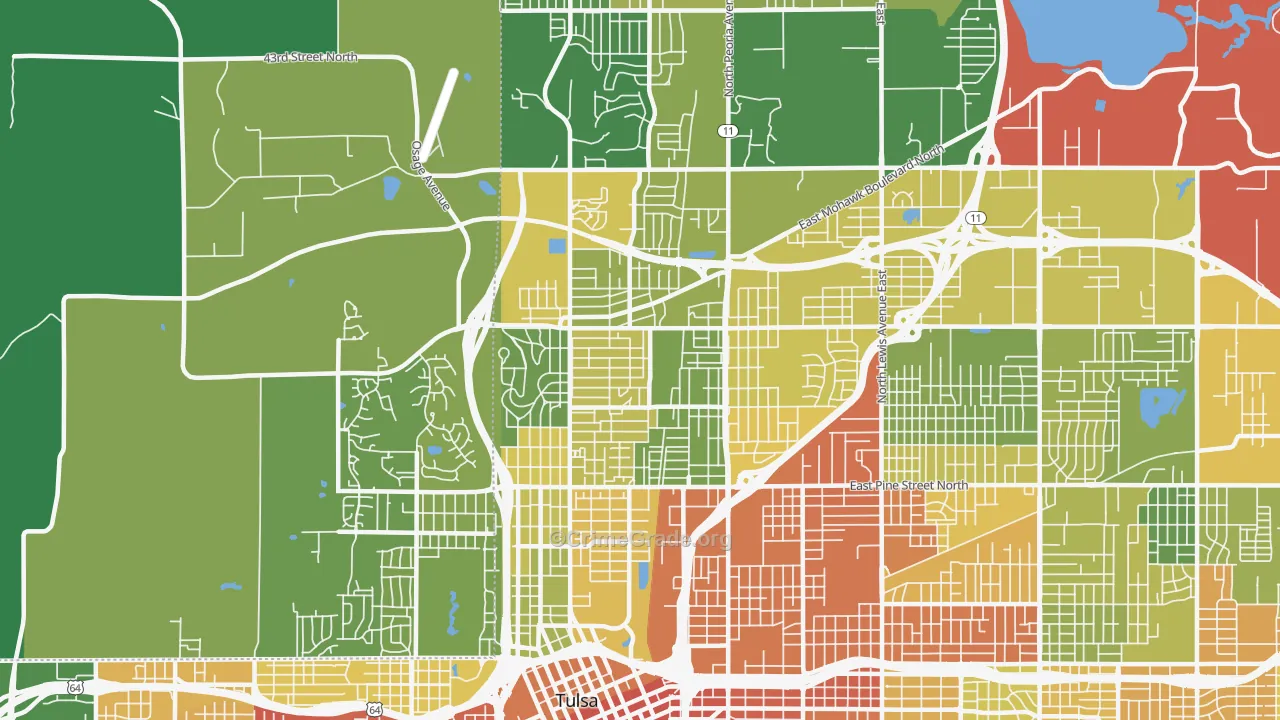 74106, OK Map of Drug-Related Crime Rates