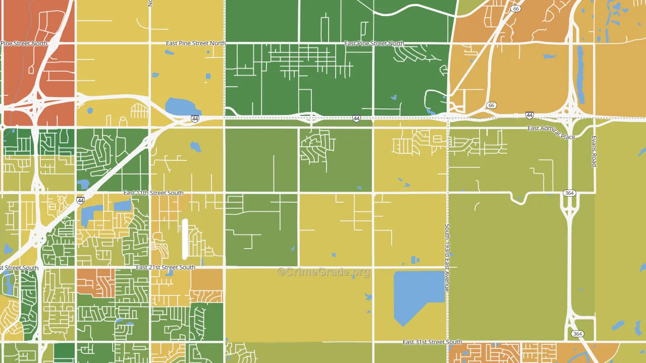 74108, OK Map of Drug-Related Crime Rates