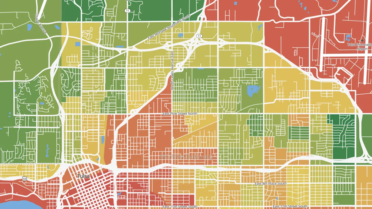 74110, OK Map of Drug-Related Crime Rates