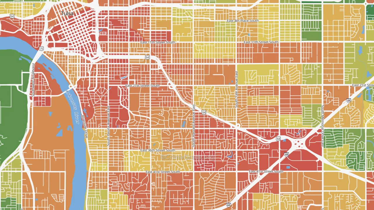 74114, OK Map of Drug-Related Crime Rates