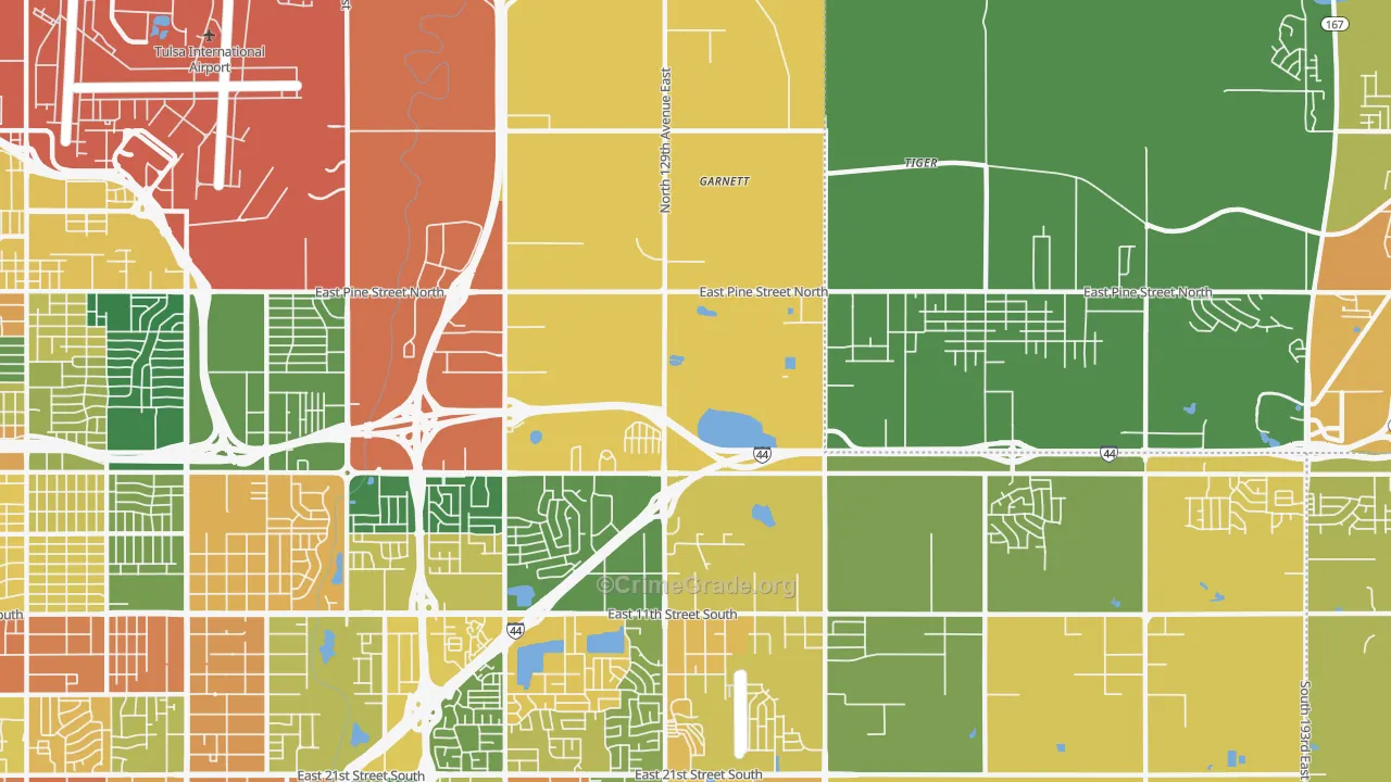 74116, OK Map of Drug-Related Crime Rates