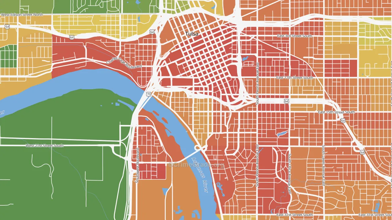 74119, OK Map of Drug-Related Crime Rates