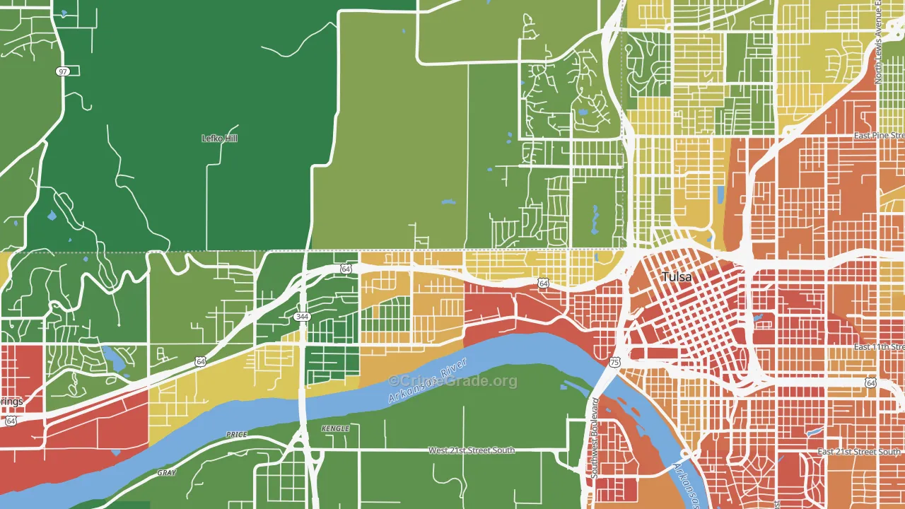 74127, OK Map of Drug-Related Crime Rates