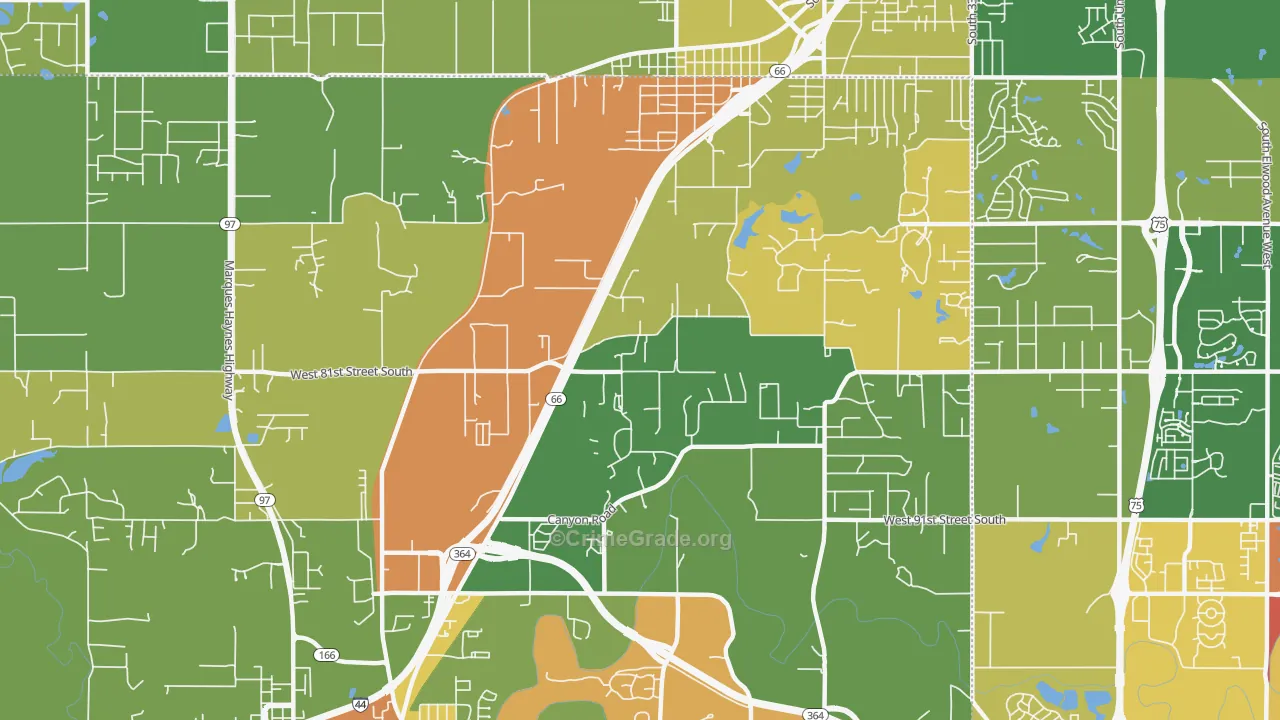 74131, OK Map of Drug-Related Crime Rates