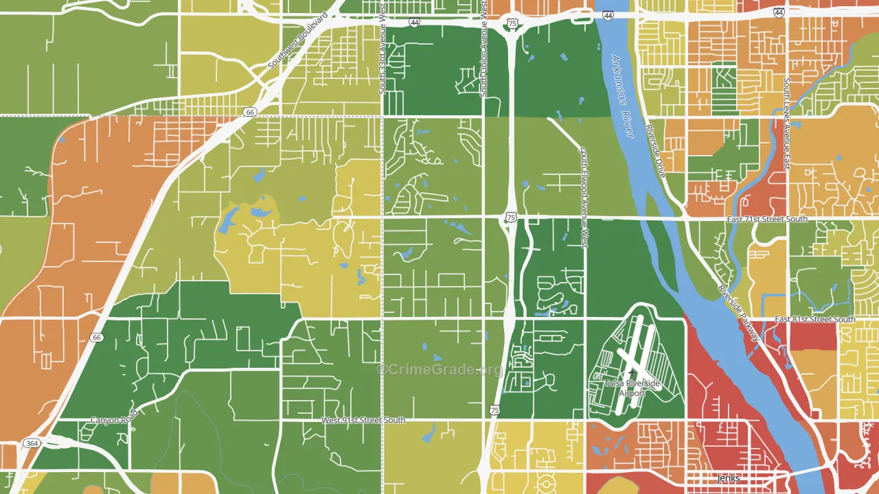 74132, OK Map of Drug-Related Crime Rates