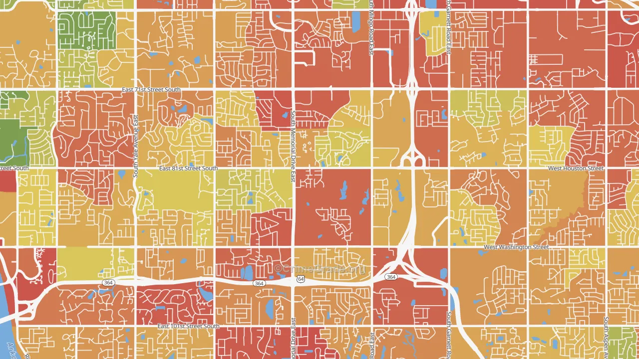 74133, OK Map of Drug-Related Crime Rates