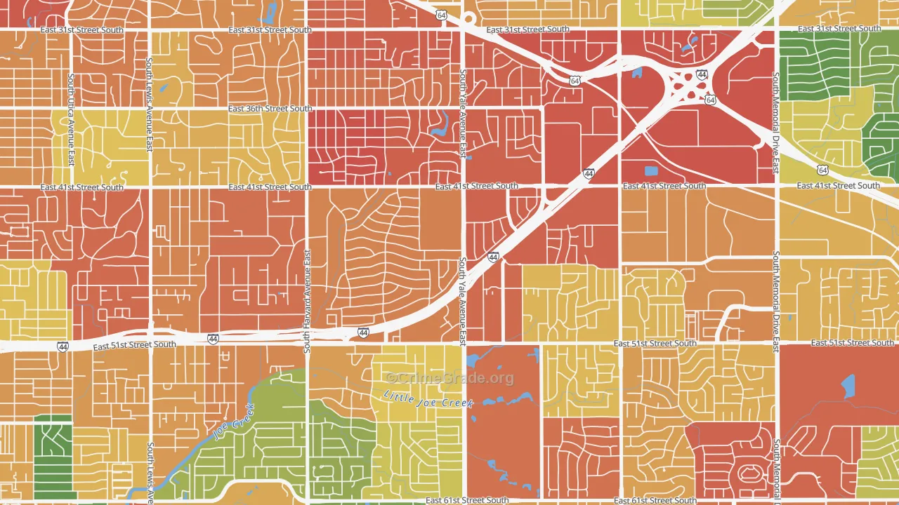 74135, OK Map of Drug-Related Crime Rates