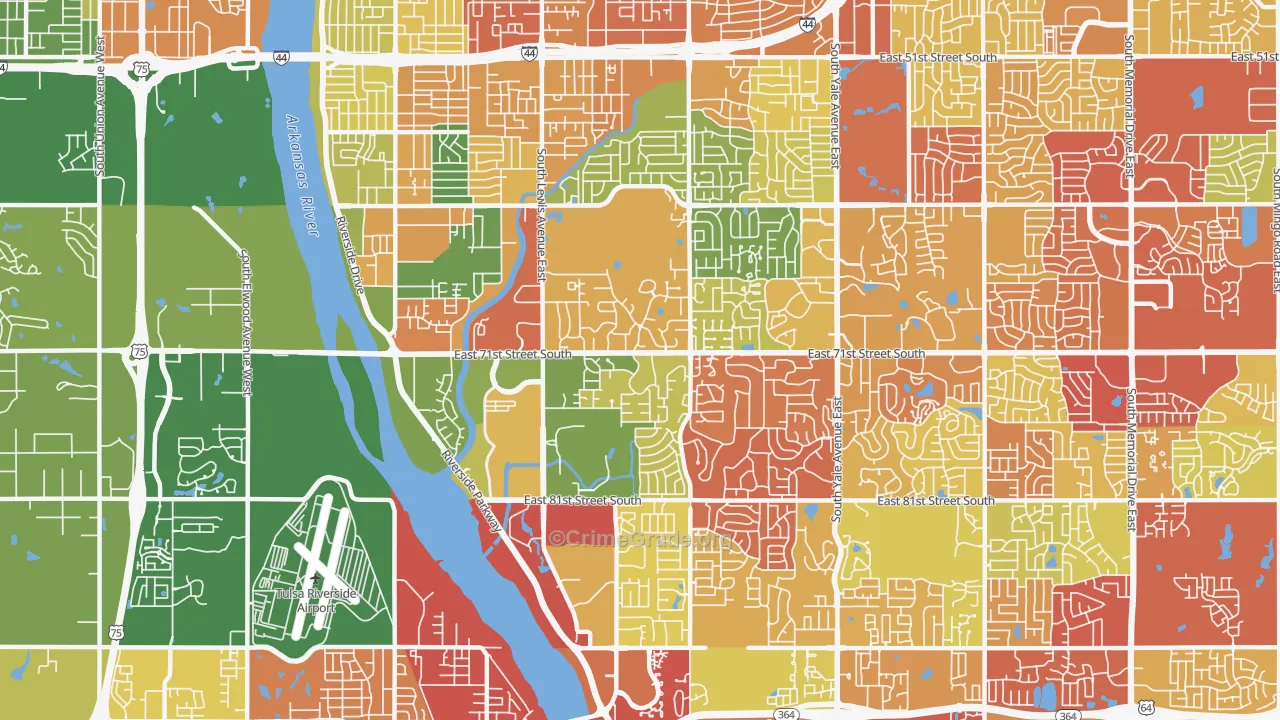 74136, OK Map of Drug-Related Crime Rates