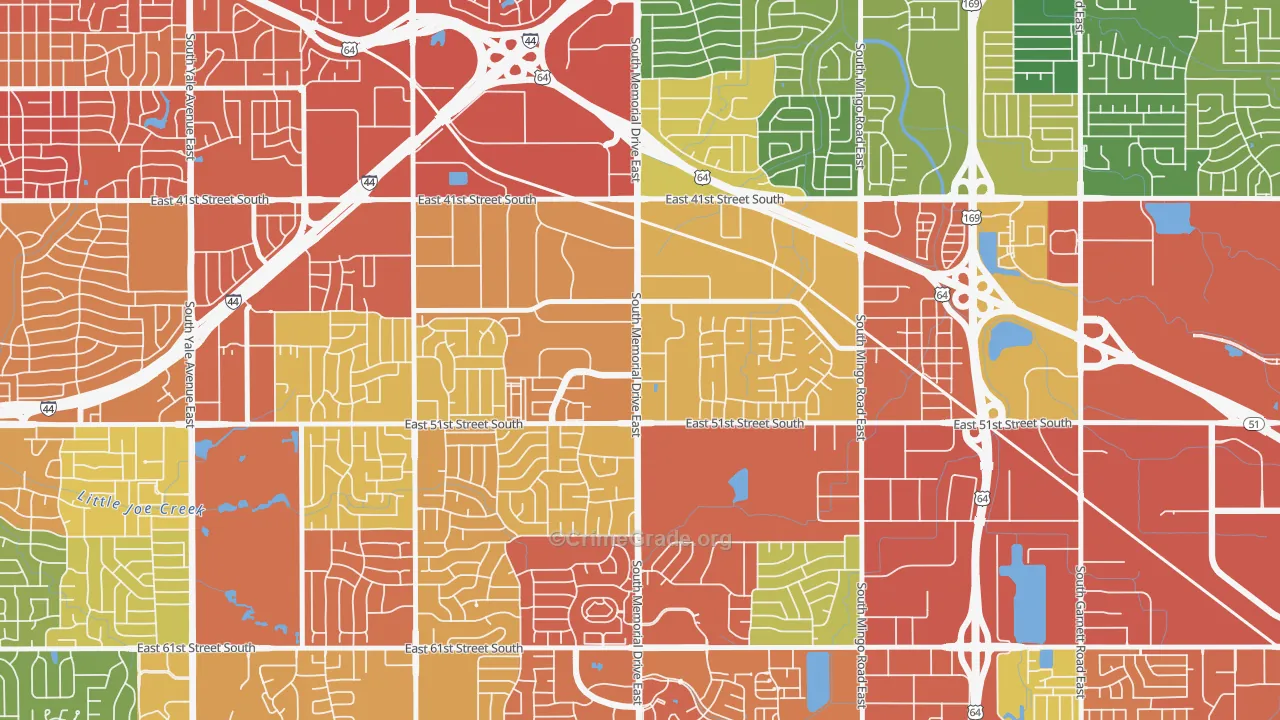 74145, OK Map of Drug-Related Crime Rates