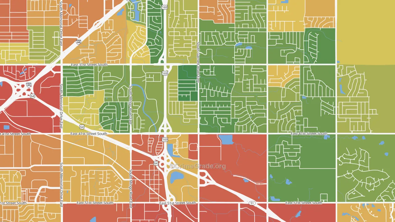 74146, OK Map of Drug-Related Crime Rates