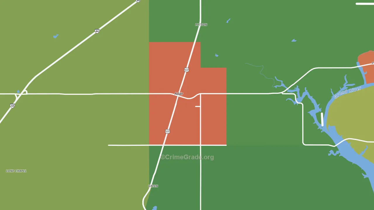 74330, OK Map of Drug-Related Crime Rates