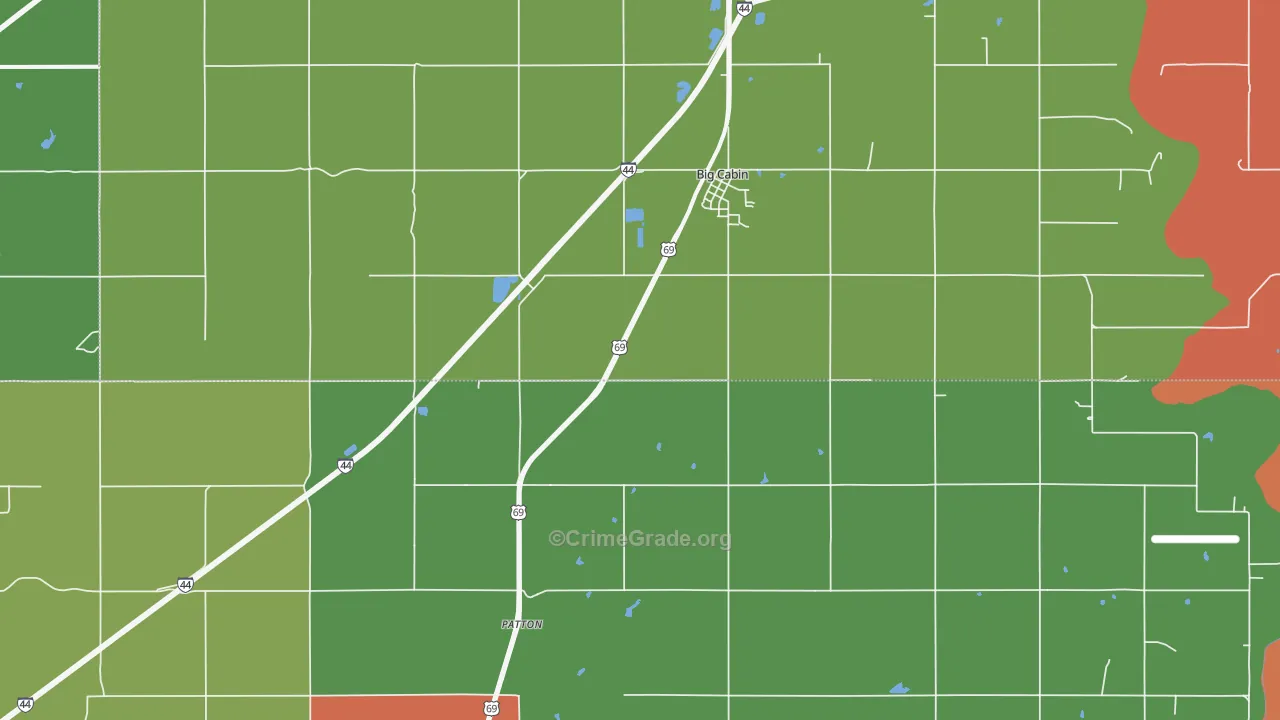 74332, OK Map of Drug-Related Crime Rates