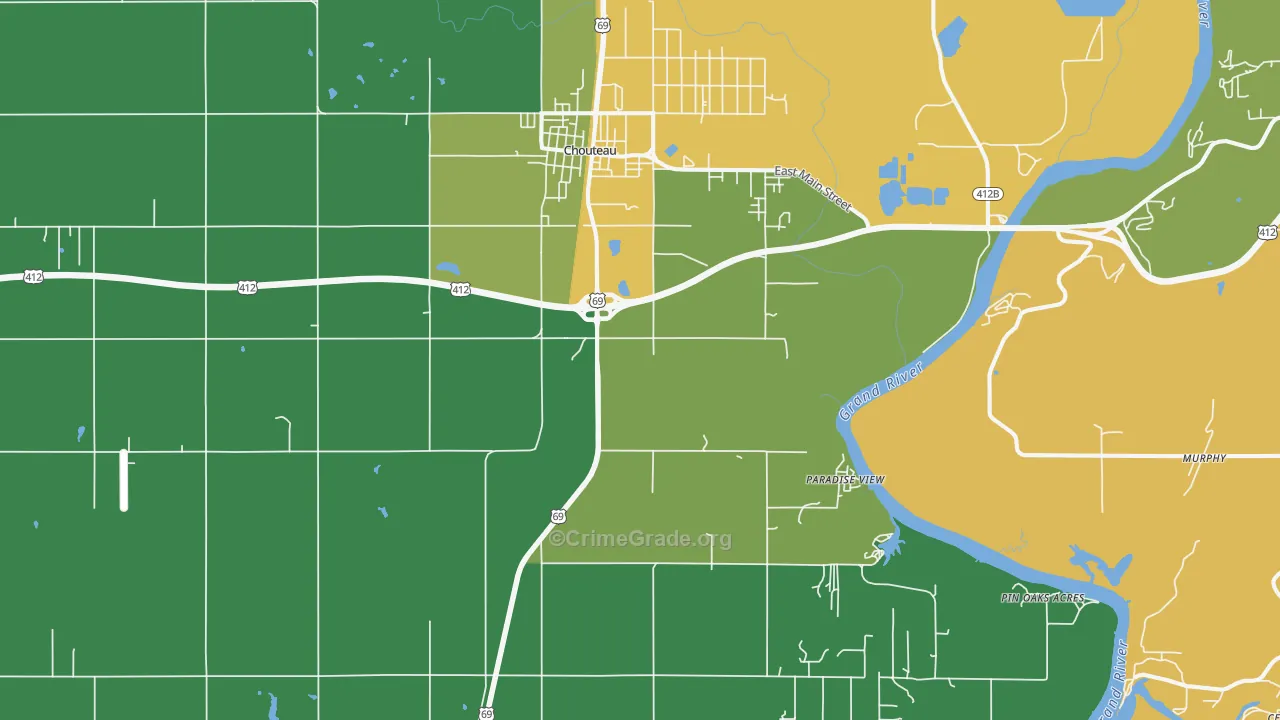 74337, OK Map of Drug-Related Crime Rates