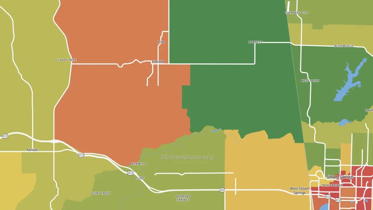 74338, OK Map of Drug-Related Crime Rates