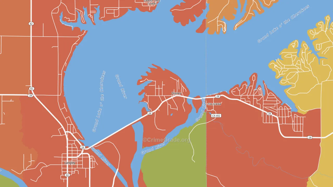 74340, OK Map of Drug-Related Crime Rates
