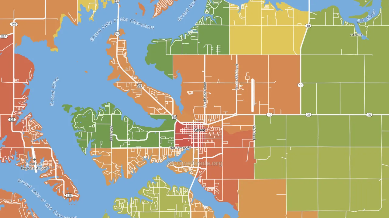 74344, OK Map of Drug-Related Crime Rates
