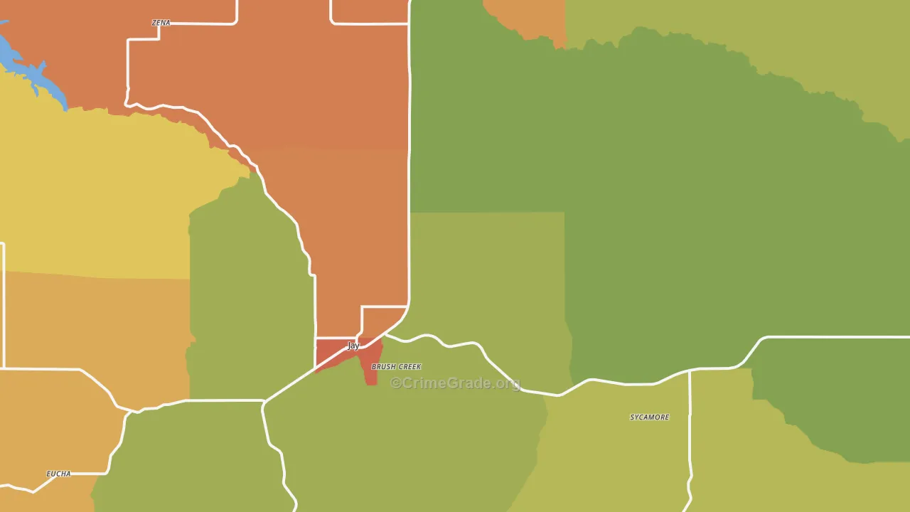 74346, OK Map of Drug-Related Crime Rates